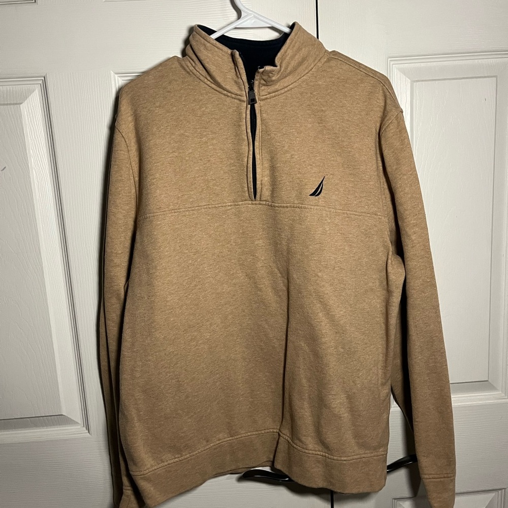 Nautica Men's Tan Quarter-Up Sweater